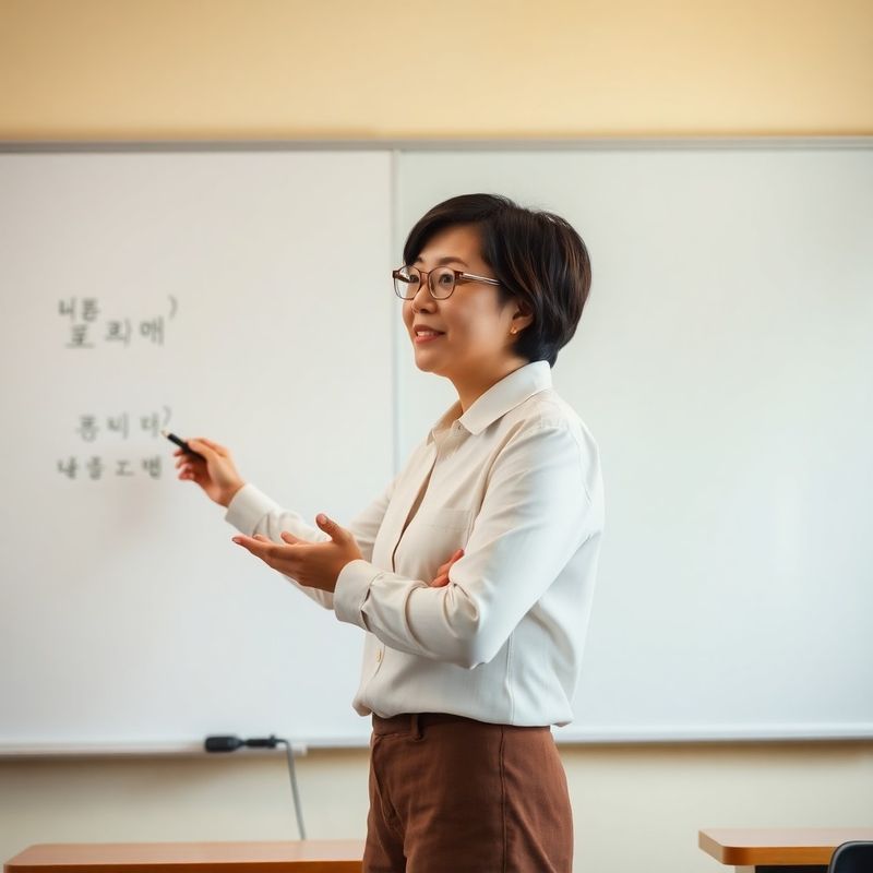 강 하우스 교수진이 칠판 앞에서 개념을 설명하는 모습